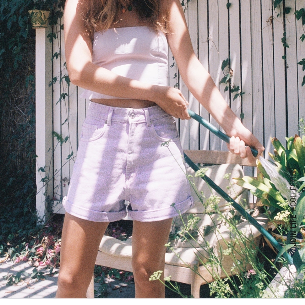 Zara Violet High Waisted Mom Fit Bermuda Shorts